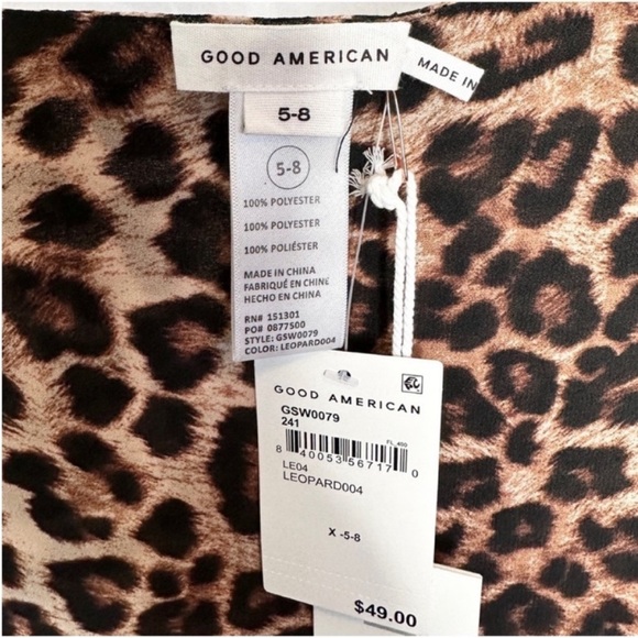 GOOD AMERICAN Leopard Swim Sarong Cover Up NEW - Picture 4 of 7